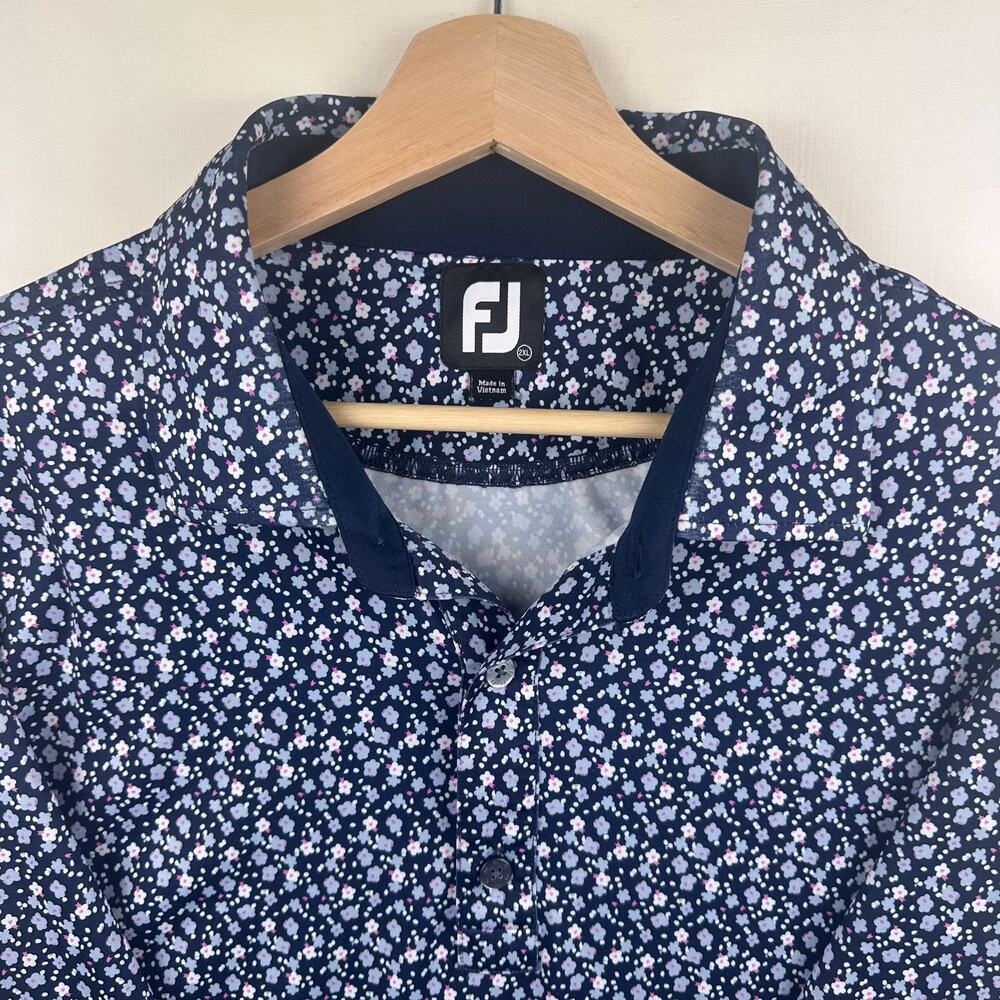 FootJoy Men's Size 2XL Polo Golf Shirt Casual Collared Short Sleeve All Over